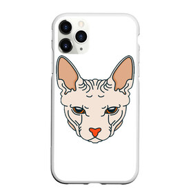 Чехол для iPhone 11 Pro матовый с принтом Сфинкс в Тюмени, Силикон |  | арт | животные | картинка | лысая кошка | лысый кот | мультяшный принт | нарисованная кошка | нарисованный кот | принт | рисунок | сфинкс