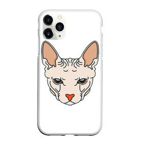 Чехол для iPhone 11 Pro Max матовый с принтом Сфинкс в Тюмени, Силикон |  | арт | животные | картинка | лысая кошка | лысый кот | мультяшный принт | нарисованная кошка | нарисованный кот | принт | рисунок | сфинкс
