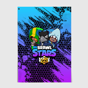 Постер с принтом Brawl Stars TRIO в Тюмени, 100% бумага
 | бумага, плотность 150 мг. Матовая, но за счет высокого коэффициента гладкости имеет небольшой блеск и дает на свету блики, но в отличии от глянцевой бумаги не покрыта лаком | 8 bit | 8 бит | bibi | brawl | brawl stars | crow | leon | spike | sprout | stars | бравл | бравл старс | браво старс | игра | компьютерная | кров | леон | онлайн | старс