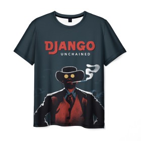Мужская футболка 3D с принтом Django в Тюмени, 100% полиэфир | прямой крой, круглый вырез горловины, длина до линии бедер | django | tarantino | джанго | джанго освобожденный | тарантино
