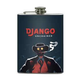 Фляга с принтом Django в Тюмени, металлический корпус | емкость 0,22 л, размер 125 х 94 мм. Виниловая наклейка запечатывается полностью | django | tarantino | джанго | джанго освобожденный | тарантино