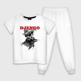 Детская пижама хлопок с принтом Django в Тюмени, 100% хлопок |  брюки и футболка прямого кроя, без карманов, на брюках мягкая резинка на поясе и по низу штанин
 | Тематика изображения на принте: django | tarantino | джанго | джанго освобожденный | тарантино