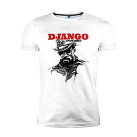 Мужская футболка премиум с принтом Django в Тюмени, 92% хлопок, 8% лайкра | приталенный силуэт, круглый вырез ворота, длина до линии бедра, короткий рукав | django | tarantino | джанго | джанго освобожденный | тарантино