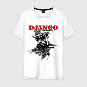 Мужская футболка хлопок с принтом Django в Тюмени, 100% хлопок | прямой крой, круглый вырез горловины, длина до линии бедер, слегка спущенное плечо. | django | tarantino | джанго | джанго освобожденный | тарантино