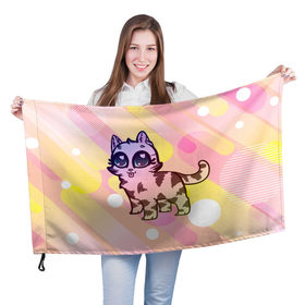 Флаг 3D с принтом 44 Котенка пнг пилу в Тюмени, 100% полиэстер | плотность ткани — 95 г/м2, размер — 67 х 109 см. Принт наносится с одной стороны | big picture | детские | животные | звери | картинки | котенка | милые | мультфильмы | пилу | прикольные | текстуры | тренды