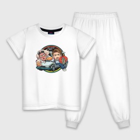 Детская пижама хлопок с принтом Back to the Future в Тюмени, 100% хлопок |  брюки и футболка прямого кроя, без карманов, на брюках мягкая резинка на поясе и по низу штанин
 | Тематика изображения на принте: django | tarantino | джанго | джанго освобожденный | тарантино