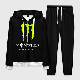 Мужской костюм 3D с принтом MONSTER ENERGY в Тюмени, 100% полиэстер | Манжеты и пояс оформлены тканевой резинкой, двухслойный капюшон со шнурком для регулировки, карманы спереди | black monster | bmx | claw | cybersport | energy | monster | monster energy | moto | motocross | race | sport | киберспорт | когти | монстер энерджи | монстр | мото | мотокросс | ралли | скейтбординг | спорт | т | энергия