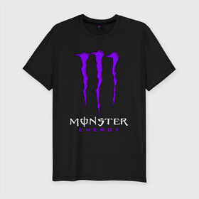 Мужская футболка хлопок Slim с принтом MONSTER ENERGY в Тюмени, 92% хлопок, 8% лайкра | приталенный силуэт, круглый вырез ворота, длина до линии бедра, короткий рукав | black monster | bmx | claw | cybersport | energy | monster | monster energy | moto | motocross | race | sport | киберспорт | когти | монстер энерджи | монстр | мото | мотокросс | ралли | скейтбординг | спорт | т | энергия