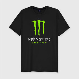 Мужская футболка хлопок Slim с принтом MONSTER ENERGY в Тюмени, 92% хлопок, 8% лайкра | приталенный силуэт, круглый вырез ворота, длина до линии бедра, короткий рукав | Тематика изображения на принте: black monster | bmx | claw | cybersport | energy | monster | monster energy | moto | motocross | race | sport | киберспорт | когти | монстер энерджи | монстр | мото | мотокросс | ралли | скейтбординг | спорт | т | энергия