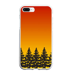 Чехол для iPhone 7Plus/8 Plus матовый с принтом Ёлки в Тюмени, Силикон | Область печати: задняя сторона чехла, без боковых панелей | дерево | деревья | елка | ель | закат | природа