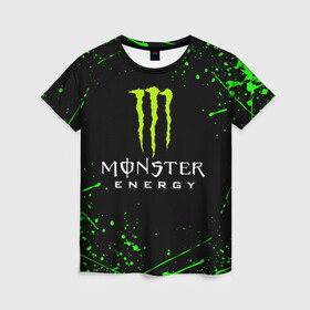 Женская футболка 3D с принтом MONSTER ENERGY в Тюмени, 100% полиэфир ( синтетическое хлопкоподобное полотно) | прямой крой, круглый вырез горловины, длина до линии бедер | black monster | bmx | claw | cybersport | energy | monster | monster energy | moto | motocross | race | sport | киберспорт | когти | монстер энерджи | монстр | мото | мотокросс | ралли | скейтбординг | спорт | т | энергия