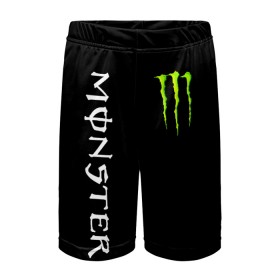 Детские спортивные шорты 3D с принтом MONSTER ENERGY в Тюмени,  100% полиэстер
 | пояс оформлен широкой мягкой резинкой, ткань тянется
 | black monster | bmx | claw | cybersport | energy | monster | monster energy | moto | motocross | race | sport | киберспорт | когти | монстер энерджи | монстр | мото | мотокросс | ралли | скейтбординг | спорт | т | энергия