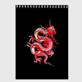 Скетчбук с принтом Дракон в Тюмени, 100% бумага
 | 48 листов, плотность листов — 100 г/м2, плотность картонной обложки — 250 г/м2. Листы скреплены сверху удобной пружинной спиралью | арт | дракон | дракоша | животные | картинка | китайский дракон | красный дракон | рисунок | японский дракон | ящер