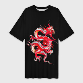 Платье-футболка 3D с принтом Дракон в Тюмени,  |  | Тематика изображения на принте: арт | дракон | дракоша | животные | картинка | китайский дракон | красный дракон | рисунок | японский дракон | ящер