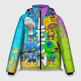 Мужская зимняя куртка 3D с принтом Brawl Stars Leon Quattro в Тюмени, верх — 100% полиэстер; подкладка — 100% полиэстер; утеплитель — 100% полиэстер | длина ниже бедра, свободный силуэт Оверсайз. Есть воротник-стойка, отстегивающийся капюшон и ветрозащитная планка. 

Боковые карманы с листочкой на кнопках и внутренний карман на молнии. | brawl leon | brawl stars | leon | leon green | leon sally | leon shark | leon wolf | бравл старс | леон | леон акула | леон бравл | леон волк | леон салли