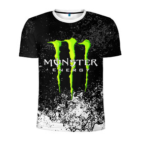 Мужская футболка 3D спортивная с принтом MONSTER ENERGY в Тюмени, 100% полиэстер с улучшенными характеристиками | приталенный силуэт, круглая горловина, широкие плечи, сужается к линии бедра | Тематика изображения на принте: black monster | bmx | claw | cybersport | energy | monster | monster energy | moto | motocross | race | sport | киберспорт | когти | монстер энерджи | монстр | мото | мотокросс | ралли | скейтбординг | спорт | т | энергия