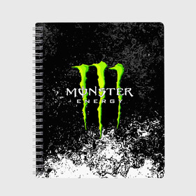 Тетрадь с принтом MONSTER ENERGY в Тюмени, 100% бумага | 48 листов, плотность листов — 60 г/м2, плотность картонной обложки — 250 г/м2. Листы скреплены сбоку удобной пружинной спиралью. Уголки страниц и обложки скругленные. Цвет линий — светло-серый
 | black monster | bmx | claw | cybersport | energy | monster | monster energy | moto | motocross | race | sport | киберспорт | когти | монстер энерджи | монстр | мото | мотокросс | ралли | скейтбординг | спорт | т | энергия