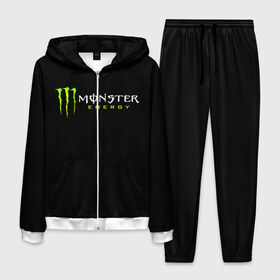 Мужской костюм 3D с принтом MONSTER ENERGY в Тюмени, 100% полиэстер | Манжеты и пояс оформлены тканевой резинкой, двухслойный капюшон со шнурком для регулировки, карманы спереди | black monster | bmx | claw | cybersport | energy | monster | monster energy | moto | motocross | race | sport | киберспорт | когти | монстер энерджи | монстр | мото | мотокросс | ралли | скейтбординг | спорт | т | энергия