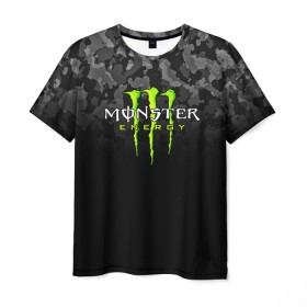 Мужская футболка 3D с принтом MONSTER ENERGY в Тюмени, 100% полиэфир | прямой крой, круглый вырез горловины, длина до линии бедер | Тематика изображения на принте: black monster | bmx | claw | cybersport | energy | monster | monster energy | moto | motocross | race | sport | киберспорт | когти | монстер энерджи | монстр | мото | мотокросс | ралли | скейтбординг | спорт | т | энергия