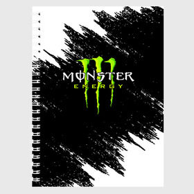 Тетрадь с принтом MONSTER ENERGY в Тюмени, 100% бумага | 48 листов, плотность листов — 60 г/м2, плотность картонной обложки — 250 г/м2. Листы скреплены сбоку удобной пружинной спиралью. Уголки страниц и обложки скругленные. Цвет линий — светло-серый
 | Тематика изображения на принте: black monster | bmx | claw | cybersport | energy | monster | monster energy | moto | motocross | race | sport | киберспорт | когти | монстер энерджи | монстр | мото | мотокросс | ралли | скейтбординг | спорт | т | энергия