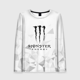 Женский лонгслив 3D с принтом MONSTER ENERGY в Тюмени, 100% полиэстер | длинные рукава, круглый вырез горловины, полуприлегающий силуэт | black monster | bmx | claw | cybersport | energy | monster | monster energy | moto | motocross | race | sport | киберспорт | когти | монстер энерджи | монстр | мото | мотокросс | ралли | скейтбординг | спорт | т | энергия