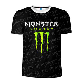 Мужская футболка 3D спортивная с принтом MONSTER ENERGY  в Тюмени, 100% полиэстер с улучшенными характеристиками | приталенный силуэт, круглая горловина, широкие плечи, сужается к линии бедра | Тематика изображения на принте: black monster | bmx | claw | cybersport | energy | monster | monster energy | moto | motocross | race | sport | киберспорт | когти | монстер энерджи | монстр | мото | мотокросс | ралли | скейтбординг | спорт | т | энергия