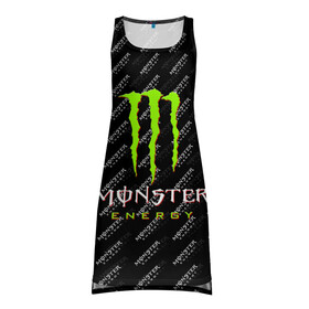 Платье-майка 3D с принтом MONSTER ENERGY | МОНСТЕР ЭНЕРДЖИ (Z) в Тюмени, 100% полиэстер | полуприлегающий силуэт, широкие бретели, круглый вырез горловины, удлиненный подол сзади. | black monster | bmx | claw | cybersport | energy | monster | monster energy | moto | motocross | race | sport | киберспорт | когти | монстер энерджи | монстр | мото | мотокросс | ралли | скейтбординг | спорт | т | энергия