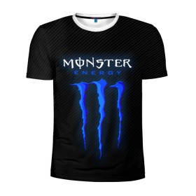Мужская футболка 3D спортивная с принтом MONSTER ENERGY (Z) в Тюмени, 100% полиэстер с улучшенными характеристиками | приталенный силуэт, круглая горловина, широкие плечи, сужается к линии бедра | Тематика изображения на принте: black monster | bmx | claw | cybersport | energy | monster | monster energy | moto | motocross | race | sport | киберспорт | когти | монстер энерджи | монстр | мото | мотокросс | ралли | скейтбординг | спорт | т | энергия