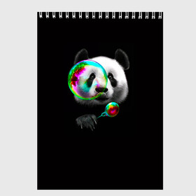 Скетчбук с принтом Панда и мыльный пузырь в Тюмени, 100% бумага
 | 48 листов, плотность листов — 100 г/м2, плотность картонной обложки — 250 г/м2. Листы скреплены сверху удобной пружинной спиралью | арт | животные | забавная панда | зверь панда | мыльный пузырь | панда | панды | пузырь | рисунок