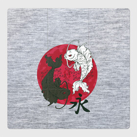 Магнитный плакат 3Х3 с принтом Japan style в Тюмени, Полимерный материал с магнитным слоем | 9 деталей размером 9*9 см | Тематика изображения на принте: арт | гармония | животные | инь янь | карп | картинка | красная луна | подарок | рисунок | самурай | цыгун | японский