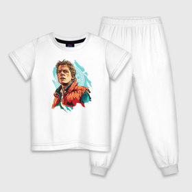 Детская пижама хлопок с принтом Marty MCFLY в Тюмени, 100% хлопок |  брюки и футболка прямого кроя, без карманов, на брюках мягкая резинка на поясе и по низу штанин
 | back to the future | bttf | марти макфлай