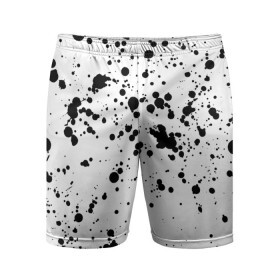 Мужские шорты спортивные с принтом Далматинец в Тюмени,  |  | брызги краски | далматинец | краска | пятно | с брызгами | черные пятна
