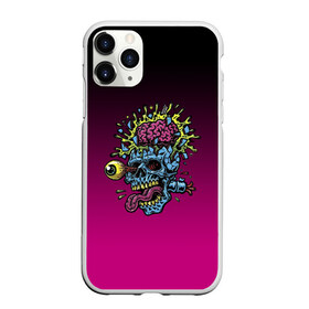 Чехол для iPhone 11 Pro Max матовый с принтом The explosion of the brain в Тюмени, Силикон |  | bang | blue | brain | color | debris | explosion | eye | jaw | orbits | pink | skull | teeth | tongue | взрыв | глаз | глазницы | зубы | мозг | осколки | пасть | розовый | цвет | череп | язык