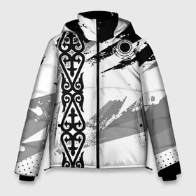 Мужская зимняя куртка 3D с принтом Форма Казахстан в Тюмени, верх — 100% полиэстер; подкладка — 100% полиэстер; утеплитель — 100% полиэстер | длина ниже бедра, свободный силуэт Оверсайз. Есть воротник-стойка, отстегивающийся капюшон и ветрозащитная планка. 

Боковые карманы с листочкой на кнопках и внутренний карман на молнии. | Тематика изображения на принте: kazakh | kazakhstan | kz | qazaqstan | алма ата | астана | дарига | каз | казах | казахстан | кз | майда | назарбаев | нур султан | нурсултан | рк | тенге | токаев | чуйская долина