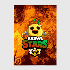 Постер с принтом Brawl Stars Robot Spike в Тюмени, 100% бумага
 | бумага, плотность 150 мг. Матовая, но за счет высокого коэффициента гладкости имеет небольшой блеск и дает на свету блики, но в отличии от глянцевой бумаги не покрыта лаком | brawl | brawl stars | robospike | robot spike | spike | бравл | бравл кактус | бравл спайк | бравл старс | кактус | робоспайк | робот спайк | спайк | спайк робот