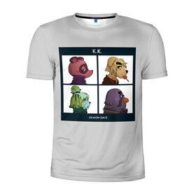 Мужская футболка 3D спортивная с принтом Animal Crossing в Тюмени, 100% полиэстер с улучшенными характеристиками | приталенный силуэт, круглая горловина, широкие плечи, сужается к линии бедра | animal crossing | game | gorillaz | new horizons | nintendo | горилаз | животные | игра | нинтендо