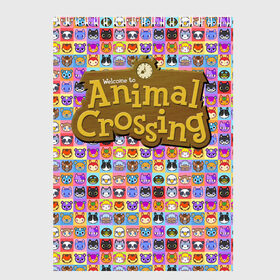 Скетчбук с принтом ANIMAL CROSSING в Тюмени, 100% бумага
 | 48 листов, плотность листов — 100 г/м2, плотность картонной обложки — 250 г/м2. Листы скреплены сверху удобной пружинной спиралью | Тематика изображения на принте: animal crossing | game | new horizons | nintendo | животные | игра | нинтендо