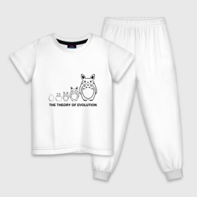 Детская пижама хлопок с принтом Теория Эволюции в Тюмени, 100% хлопок |  брюки и футболка прямого кроя, без карманов, на брюках мягкая резинка на поясе и по низу штанин
 | forest | ghibli | japan | miyazaki | nature | neigbor | neighbour | totoro | анимация | аниме | гибли | друг | животные | лес | любовь | милый | мир | миядзаки | мульт | мультфильм | приключения | природа | сказка | сосед | тоторо