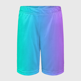 Детские спортивные шорты 3D с принтом РАЗНОЦВЕТНЫЙ ГРАДИЕНТ в Тюмени,  100% полиэстер
 | пояс оформлен широкой мягкой резинкой, ткань тянется
 | градиент | зеленый | неон | неоновый | радуга | радужный | разноцветный | розовый | салатовый | хамелеон | цвет | цветной | яркий