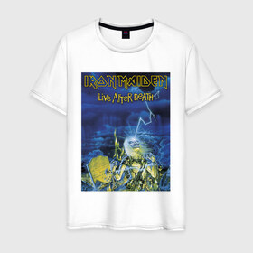 Мужская футболка хлопок с принтом Iron Maiden в Тюмени, 100% хлопок | прямой крой, круглый вырез горловины, длина до линии бедер, слегка спущенное плечо. | iron maiden | арт | метал | музыка | рок