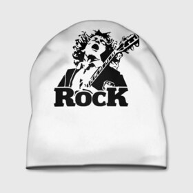 Шапка 3D с принтом Rock в Тюмени, 100% полиэстер | универсальный размер, печать по всей поверхности изделия | ac dc | rock | арт | рок | рок н ролл | хард рок