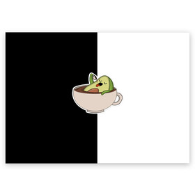 Поздравительная открытка с принтом авокадо в Тюмени, 100% бумага | плотность бумаги 280 г/м2, матовая, на обратной стороне линовка и место для марки
 | авокадо | веган | еда блогеров | мемы | минимализм | прикольные картинки | прикольные надписи | растение | смешное авокадо | фрукт