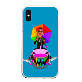 Чехол для iPhone XS Max матовый с принтом 6IX9INE в Тюмени, Силикон | Область печати: задняя сторона чехла, без боковых панелей | 6 | 6ix9ine | 9 | america | gang | gangsta | gooba | keke | koko | music | rap | shark | tekashi | usa | акула | америка | музыка | реп | рэп | текаши