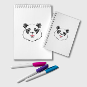 Блокнот с принтом Panda в Тюмени, 100% бумага | 48 листов, плотность листов — 60 г/м2, плотность картонной обложки — 250 г/м2. Листы скреплены удобной пружинной спиралью. Цвет линий — светло-серый
 | Тематика изображения на принте: cute | cutie | heart | love | panda | арт | животное | животные | картинка | милая панда | панда | рисунок | сердце