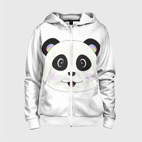 Детская толстовка 3D на молнии с принтом Panda в Тюмени, 100% полиэстер |  манжеты и пояс оформлены широкой мягкой резинкой, двухслойный капюшон со шнурком для регулировки, спереди карманы и застежка-молния
 | bear | colorful | green | nature | panda | детские | животные | звери | милые | мультфильмы | панды | радуга