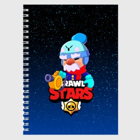 Тетрадь с принтом BRAWL STARS GALE в Тюмени, 100% бумага | 48 листов, плотность листов — 60 г/м2, плотность картонной обложки — 250 г/м2. Листы скреплены сбоку удобной пружинной спиралью. Уголки страниц и обложки скругленные. Цвет линий — светло-серый
 | Тематика изображения на принте: bibi | brawl stars | coach mike | crow | gale | leon | leon shark | max | mecha crow | mortis | mr.p | phoenix | sally leon | sandy | spike | sprout | tara | unicorn | virus 8 bit | werewolf | ворон | оборотень