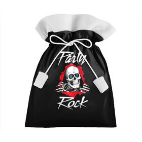 Подарочный 3D мешок с принтом Rock Party в Тюмени, 100% полиэстер | Размер: 29*39 см | Тематика изображения на принте: rock party | метал | музыка | рок | рок вечеринка | рок концерт | скелет | череп | я люблю рок