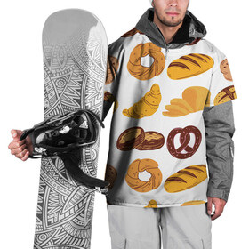 Накидка на куртку 3D с принтом Булки в Тюмени, 100% полиэстер |  | Тематика изображения на принте: doodling | textures | tiles | булка | вкусно | выпечка | дудлинг | круассан | тайлы | текстуры | фон | хлеб