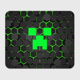 Коврик для мышки прямоугольный с принтом  MINECRAFT CREEPER | КРИПЕР в Тюмени, натуральный каучук | размер 230 х 185 мм; запечатка лицевой стороны | block | creeper | cube | minecraft | pixel | блок | геометрия | крафт | крипер | кубики | майнкрафт | пиксели
