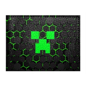 Обложка для студенческого билета с принтом MINECRAFT CREEPER в Тюмени, натуральная кожа | Размер: 11*8 см; Печать на всей внешней стороне | block | creeper | cube | minecraft | pixel | блок | геометрия | крафт | крипер | кубики | майнкрафт | пиксели